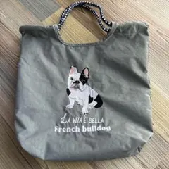 FUNALIVE アニマル刺繍コードトート フレンチブルドッグバッグ