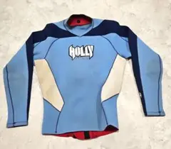 HOLLY タッパー 長袖、ネイビー×ブルー×白(男性用Ｌサイズ)