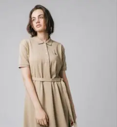 LACOSTE ベージュ ポロロングワンピース　Sサイズ