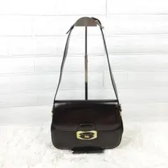 【クリーニング済・希少】セリーヌ CELINE 馬車金具 ブラウン ショルダー