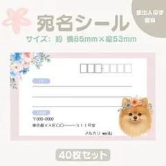 宛名シール ポメラニアン 小さめサイズ 30枚セット