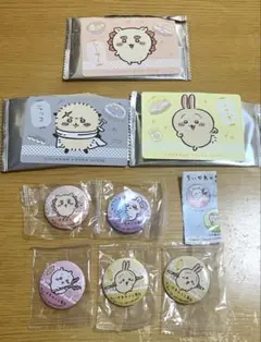 【新品未使用】ちいかわ くら寿司コラボ 缶バッジ カード 報酬うどん