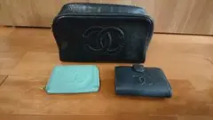 chanel シャネル キャビアスキン 訳あり ポーチ他3点セット