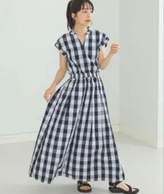 BEAMS HEART / ビームスハート チェックスキッパー ロングワンピース