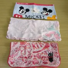 ミッキーマウス タオルハンカチ 3枚セット