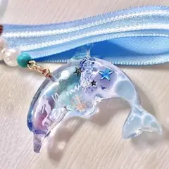 【No.34】 レジン　キーホルダー　夏　イルカ　海レジン　マリン　涼　人魚