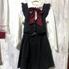 ⭐︎シークレットハニー ジャンパースカート ジャンスカ ストライプ フリル⭐︎