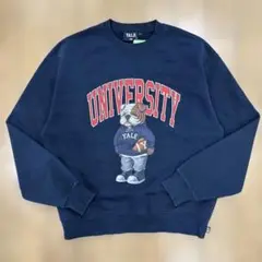 YALE スウェット トレーナー プリントロゴ 古着 ネイビー Lサイズ