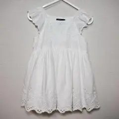 babyGAP ホワイト刺繍ノースリーブワンピース