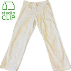 美品 スタディオクリップ ストレッチ パンツ ストレート M
