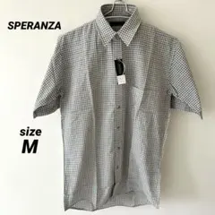 新品未使用✨ SPERANZA チェック　半袖　シャツ　ビジネス　M ワイシャツ