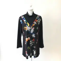 美品 LEONARD レオナール ストレッチ ウール チュニック セーター