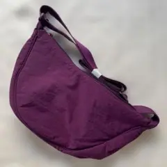 パープル ナイロン ショルダーバッグ