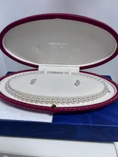 ミキモト　エトレンヌ　7〜8㎜未満　長さ約41㎝　パールネックレス　セット　美品 MIKIMOTO - ミキモト エトレンヌ パールネックレス・ピアス