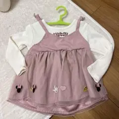 ミニーちゃん　トップス　くすみピンク