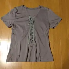 レースアップシャツ Tシャツ カットソー