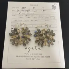 アガットEva Hanusova K10 メッキ ラブラドライト ピアス