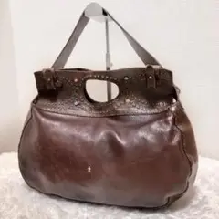 エンリーベグリン ショルダーバッグ ハンドバッグ レザー オミノ 刺繍 ビーズ