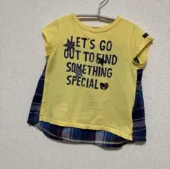 ミキハウスダブルビー Bくん チェック柄 Tシャツ