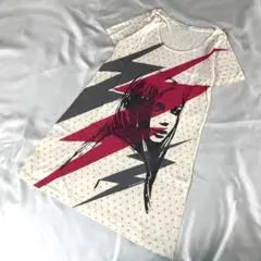 ヒステリックグラマー オフホワイト チュニック 半袖Tシャツ ワンピース