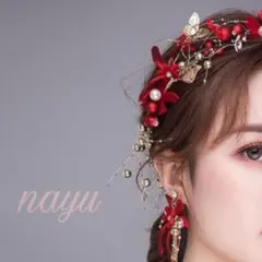 ♡2点セット♡ヘッドドレス ピアス 赤 ブライダルアクセサリー ウェディング