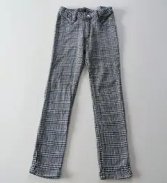 130㎝ PARTY TICKET 黒白グレンチェック ストレッチパンツ