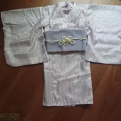 薄いピンク 花柄刺繍 着物 90