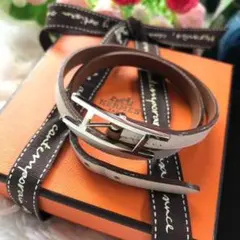 希少✨美品 エルメス レザーブレスレット アピ エトープ 保存箱u0026袋付き 白