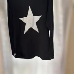 黒の長袖Tシャツ 白い星デザイン矢沢永吉風　値下げしました　本日までです