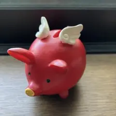✿金運アップ！Buuバンク✿　赤い豚の貯金箱