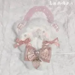 ぬい服　ちびぐるみ　ホワイト×ピンク　くま