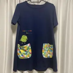 最終値下げ！すてきな先生　そらまめくん 半袖チュニック ネイビー