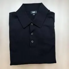 ニットポロシャツ　黒　ユニクロ