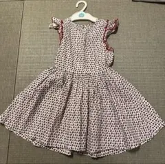 【美品】プチバトー☆小花柄ノースリーブワンピース 110cm