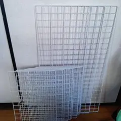メタル ホワイト ワイヤー グリッド パネル セット