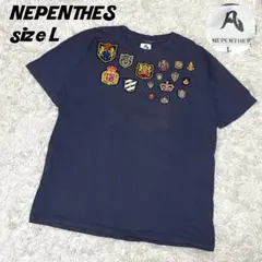 【1752】NEPENTHES 総柄 カラフル 派手 ワッペン Tシャツ
