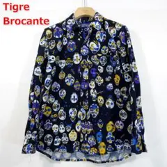 【良品】ティグルブロカンテ　ドクロ柄ネルシャツ　Tigre Brocante