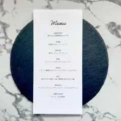 メニュー表　結婚式　食事メニュー　ドリンクメニュー　ウェディングペーパーアイテム