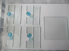 【42】ステンドグラス　カットガラス （鉛筆立て）ライトブルー