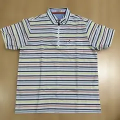 Hush Puppies ストライプ 半袖ポロシャツ