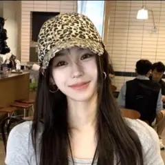 ヒョウ柄キャップ　ダメージ帽子　ハット