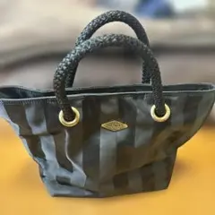 ブラック ストライプ トートバッグ