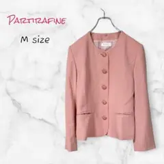 ジャケット ノーカラー ピンク Mサイズ PARTRA FINE 古着