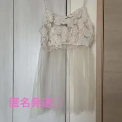 花柄刺繍 チュールキャミソール　チュニック
