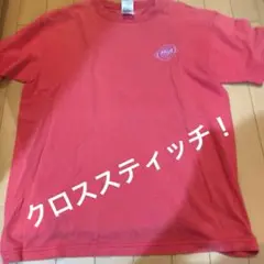 赤 TRUEロゴ クロススティッチTシャツ XL