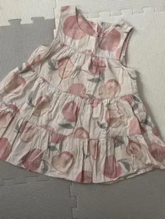 桃プリント ジェラートピケ XXS100cm