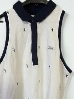 Lacoste ノースリーブポロシャツ ホワイト/ネイビー