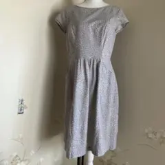 ピープルツリープリントノースリーブワンピースグレーL