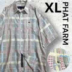 XL✨PHAT FARM 90s オーバーサイズ シャツ　総柄　ファットファーム