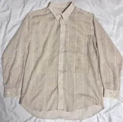 【古着】ZAUBER シアースプライトシャツ L アイボリー